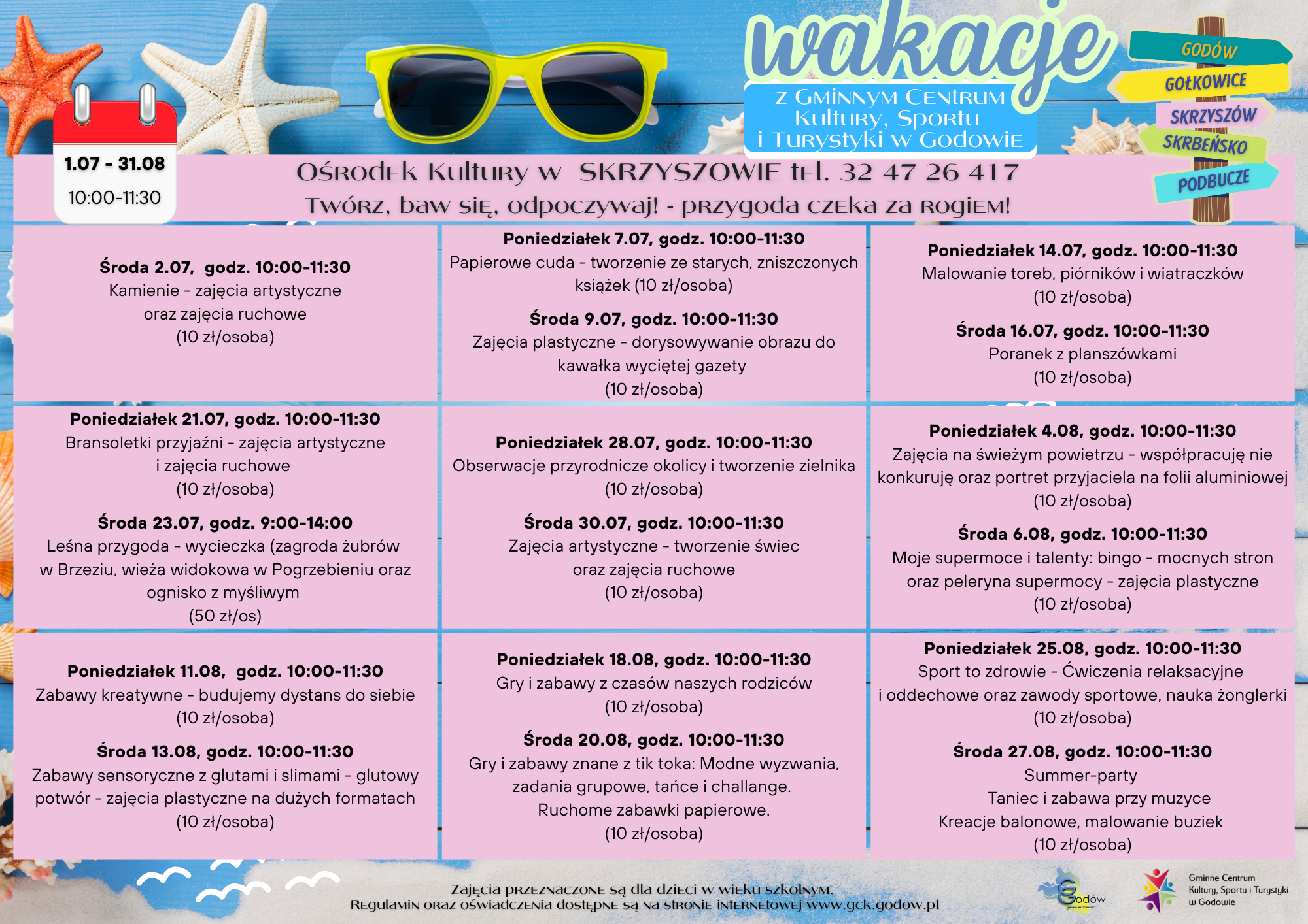 Plakat - wakacje z O.K. Skrzyszów